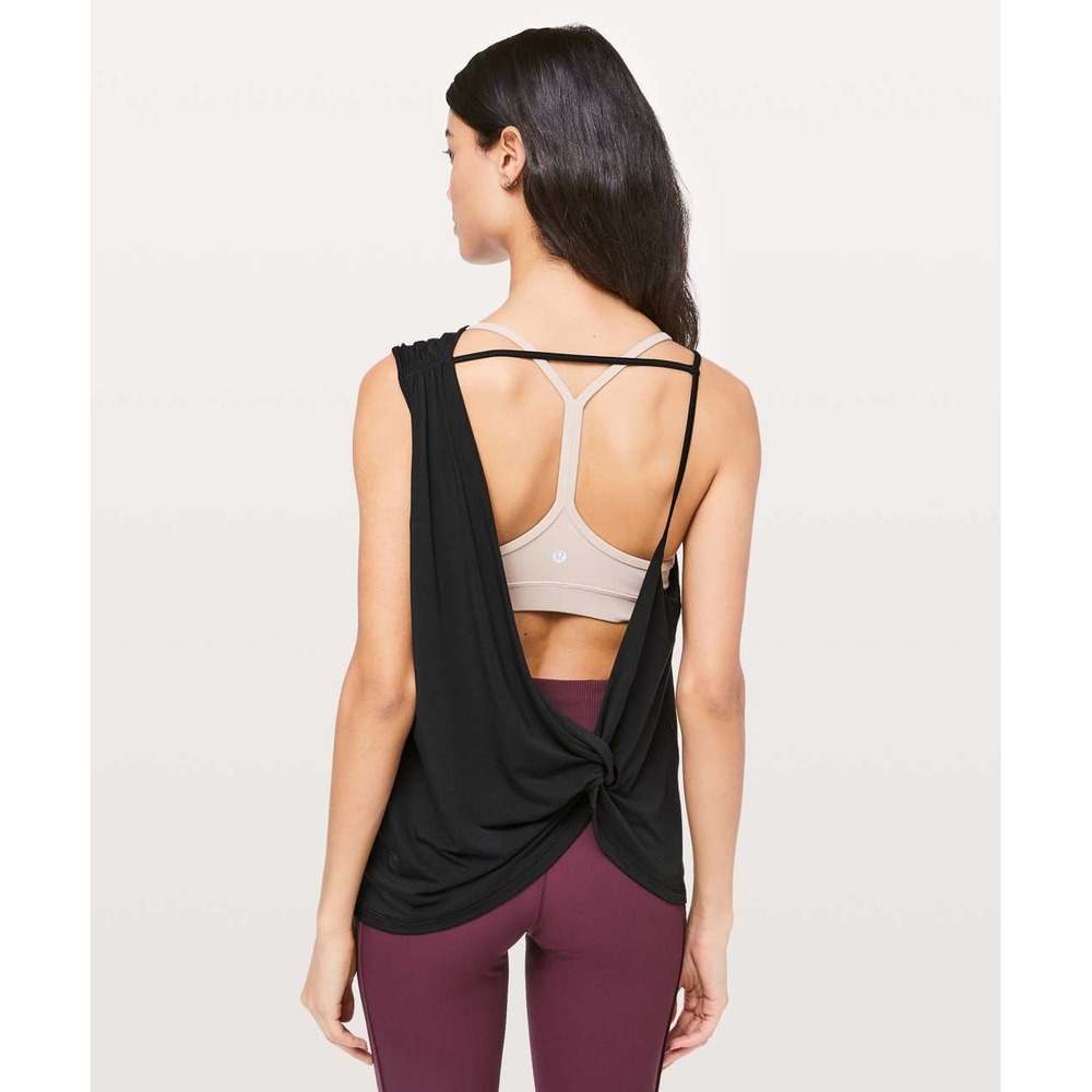 Lululemon Women Dare to Drop Tank Size 8 Black Quiet Luxury Modal Top